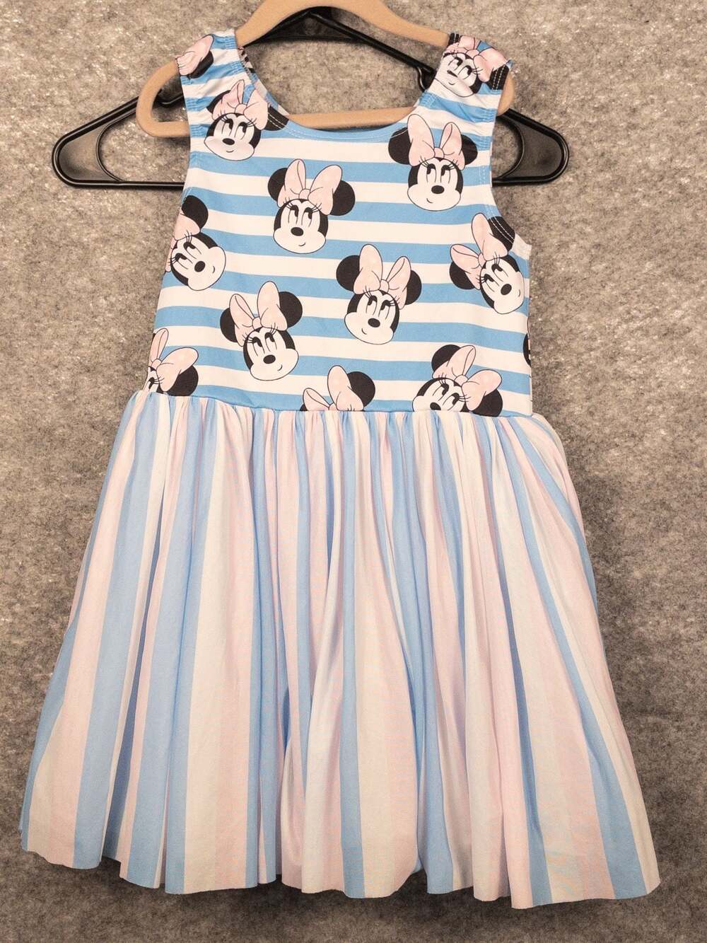 Disney x Pippa & Julie Minnie Mouse Stripe Tutu Dress Girls Size 6X Blue Pink